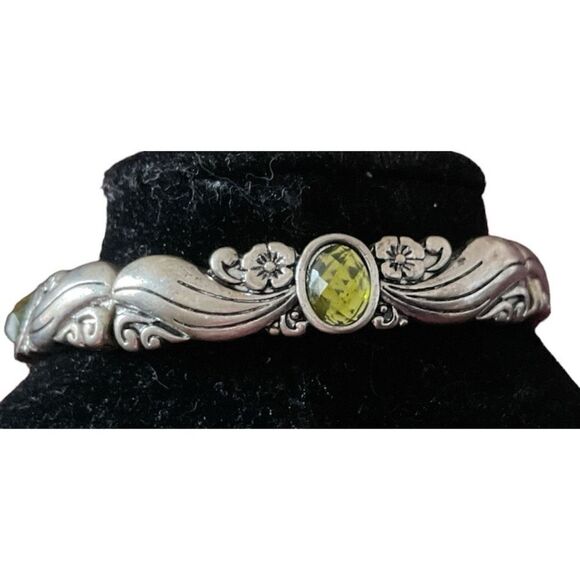 Silver Filigree Bracelet with Citrine-Look-Stones NWOT - Picture 1 of 2